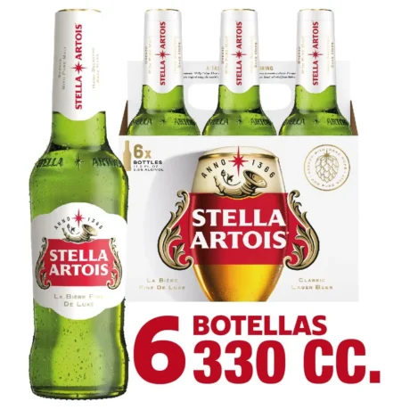 Cerveza Stella Artois Pack 6 Botellas de 330 cc