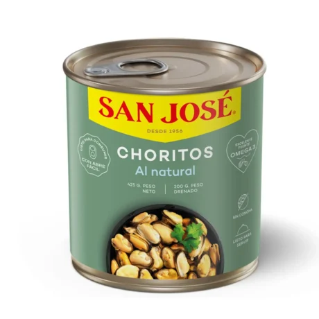 Choritos al Natural en Agua San José Caja 24 Unidades de 425 g