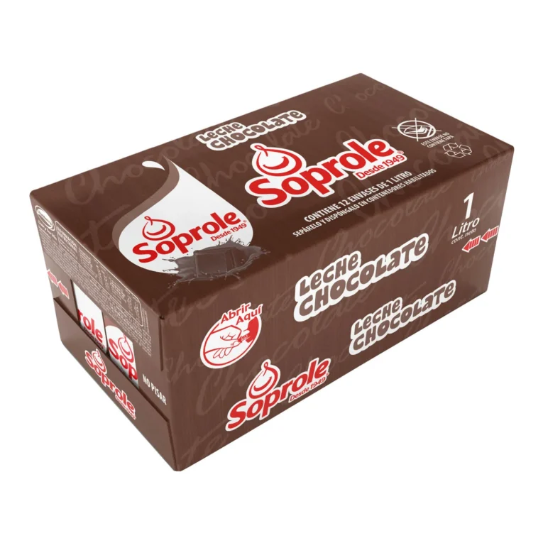 Leche Soprole Sabor Chocolate Caja 12 Unidades de 1 Litro
